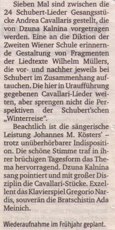 Winterreise, Frankfurter Rundschau